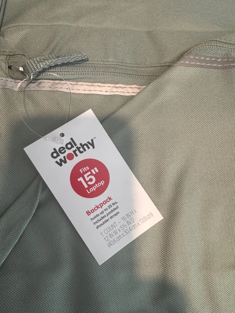 Target Backpack Sage Green Adjustable Straps Zipper Pockets